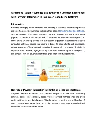 Streamline Salon Payments and Enhance Customer Experience with Payment Integration in Hair Salon Scheduling Software