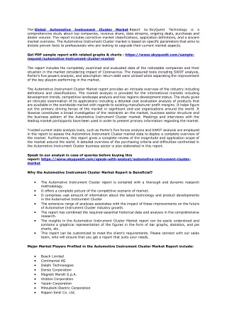 Automotive Instrument Cluster Market