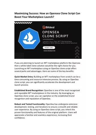 OpenSea Clone Script - Bitdeal