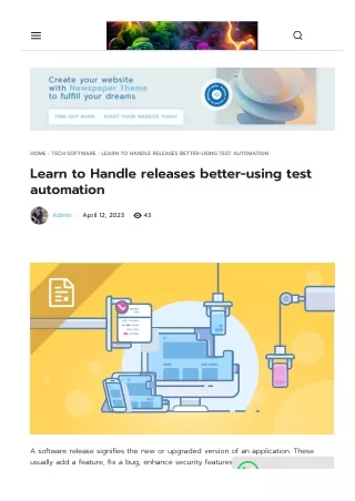 Learn to Handle releases better-using test automation