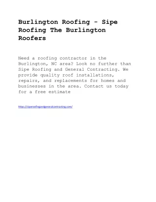 Burlington Roofing