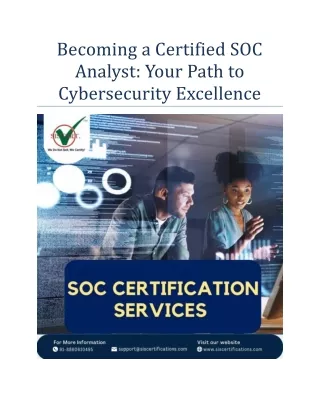 Becoming a Certified SOC Analyst: Your Path to Cybersecurity Excellence