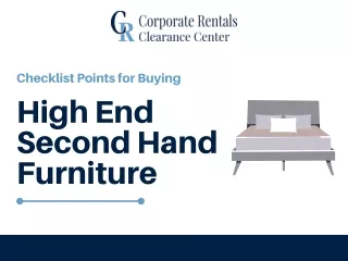 Checklist Points for Buying High End Second Hand Furniture