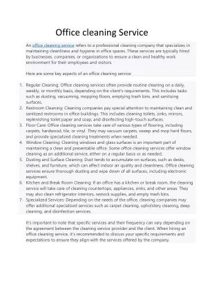 Office cleaning Service