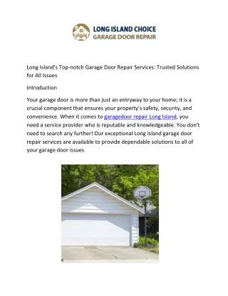 Top-notch Garage Door Repair Service on Long Island