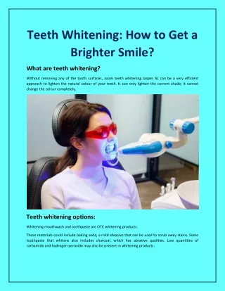 Teeth Whitening: How to Get a Brighter Smile?