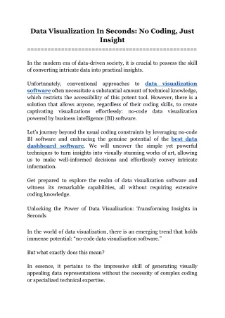 Data Visualization In Seconds_ No Coding, Just Insights