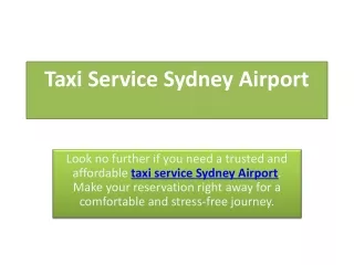 Taxi Service Sydney Airport