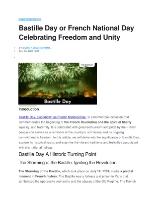 Bastille Day or French National Day Celebrating Freedom and Unity