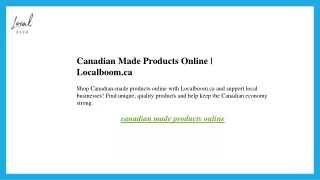 Canadian Made Products Online  Localboom.ca