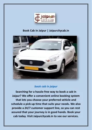 Book Cab in Jaipur | Jaipurcitycab.in