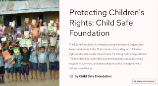 Making a Difference: Child Safe Foundation - The Best NGO in Mumbai