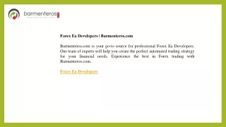 Forex Ea Developers  Barmenteros.com