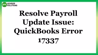 QuickBooks Error 17337