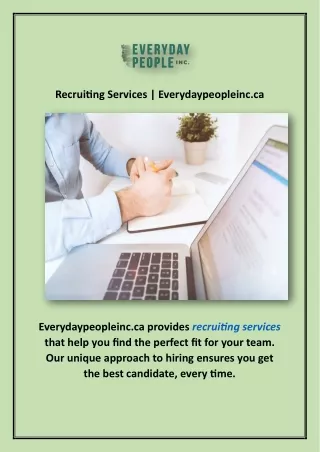 Recruiting Services | Everydaypeopleinc.ca