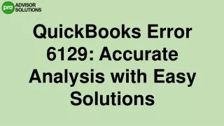 A Quick Way To Fix QuickBooks error 6129