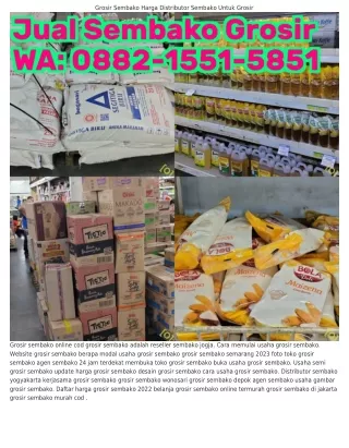 O88ᒿ-l55l-585l (WA) Cara Menjadi Grosir Sembako Daftar Barang Grosir Sembako