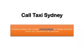 Call Taxi Sydney