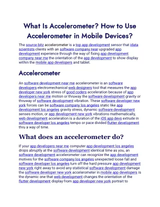 What Is Accelerometer