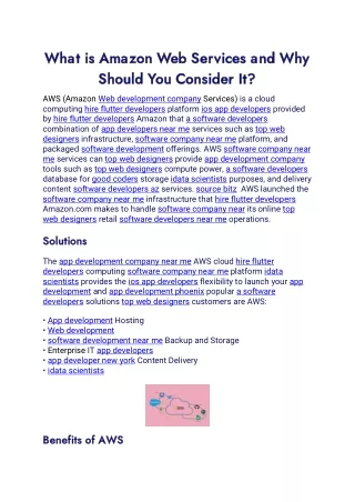 What is Amazon Web Services And Why Should You Consider It