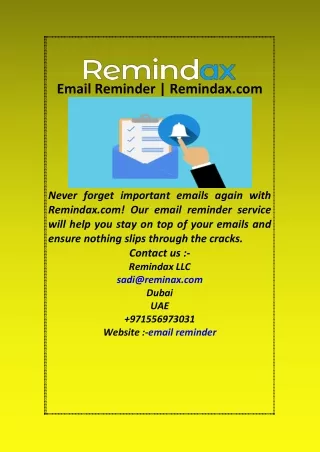 Email Reminder  Remindax com