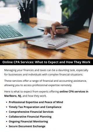 Online CPA Services: What to Expect and How They Work