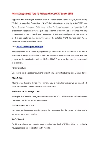 AFCAT Coaching in Chandigarh
