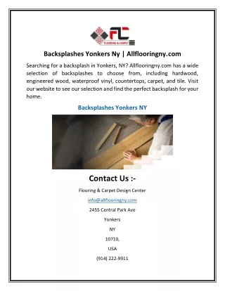 Backsplashes Yonkers Ny | Allflooringny.com