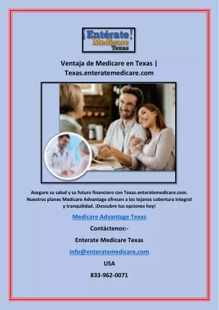 Ventaja de Medicare en Texas | Texas.enteratemedicare.com