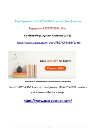 Pegasystems PEGACPSA88V1 Practice Test Questions