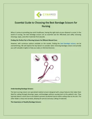 Essential Guide to Choosing the Best Bandage Scissors for Nursing