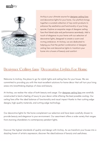 Designer Ceiling fans