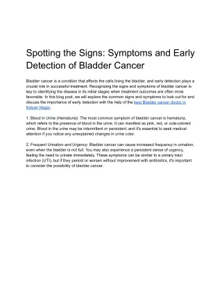 Spotting the Signs_ Symptoms and Early Detection of Bladder Cancer
