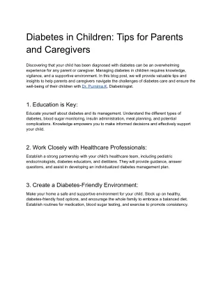 Diabetes in Children_ Tips for Parents and Caregivers