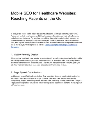 Mobile SEO for Healthcare Websites_ Reaching Patients on the Go