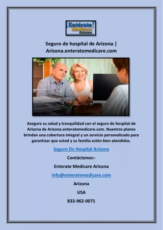 Seguro de hospital de Arizona | Arizona.enteratemedicare.com