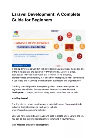 Laravel Development: A Complete Guide for Beginners