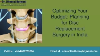 Plan Your Disc Replacement Surgery Cost India
