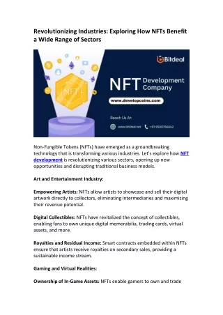 NFT Development - Bitdeal