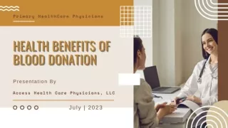 Health Benefits of Blood Donation - Access Health Care Physicians, LLC
