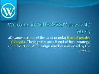 Winbox - Best Malaysia 4D lottery Games