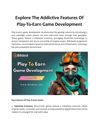 Explore The Addictive Features Of Play-To-Earn Game Development