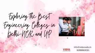 Exploring the Best Engineering Colleges in Delhi-NCR and UP