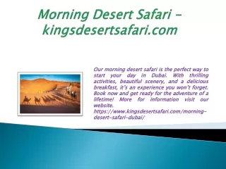 Morning Desert Safari - kingsdesertsafari.com