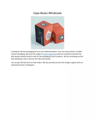 Vape Boxes Wholesale