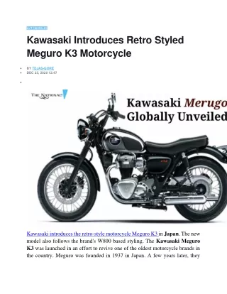Kawasaki Introduces Retro Styled Meguro K3 Motorcycle
