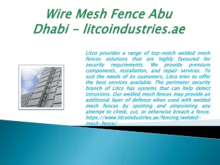 Wire Mesh Fence Abu Dhabi - litcoindustries.ae