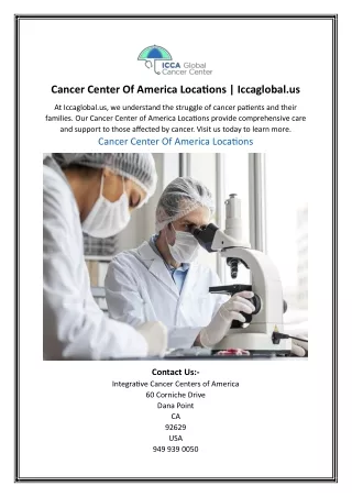 Cancer Center Of America Locations Iccaglobal.us