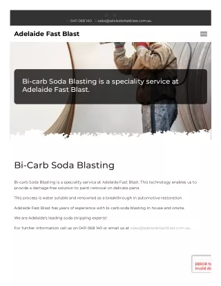 BI Carb Soda Blasting In Adelaide