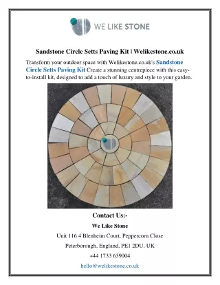 Sandstone Circle Setts Paving Kit | Welikestone.co.uk